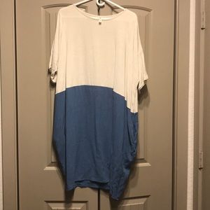 Linen color block dress